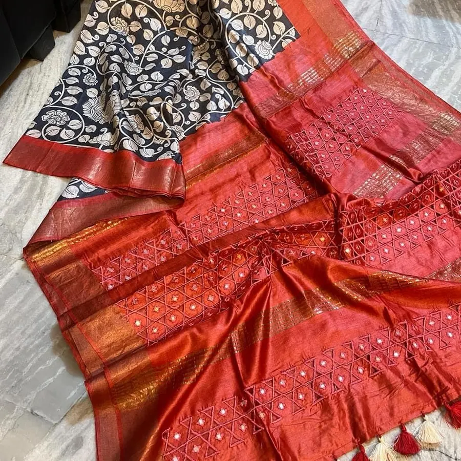 Pure Ghicha Tussar Silk Saree